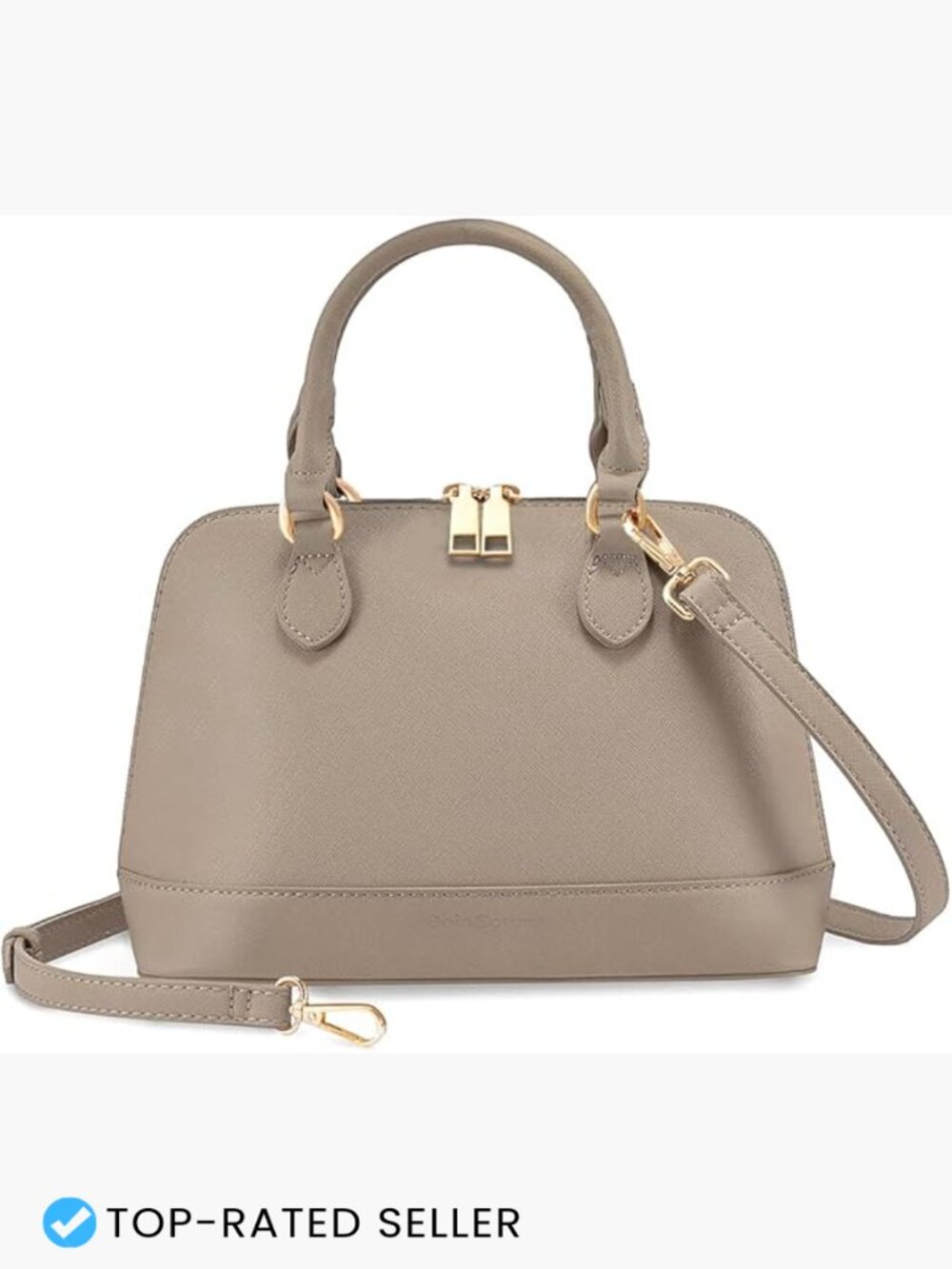 Premium Vegan Leather Satchel Crossbody Handbag Top Handle Purse 3-in-1